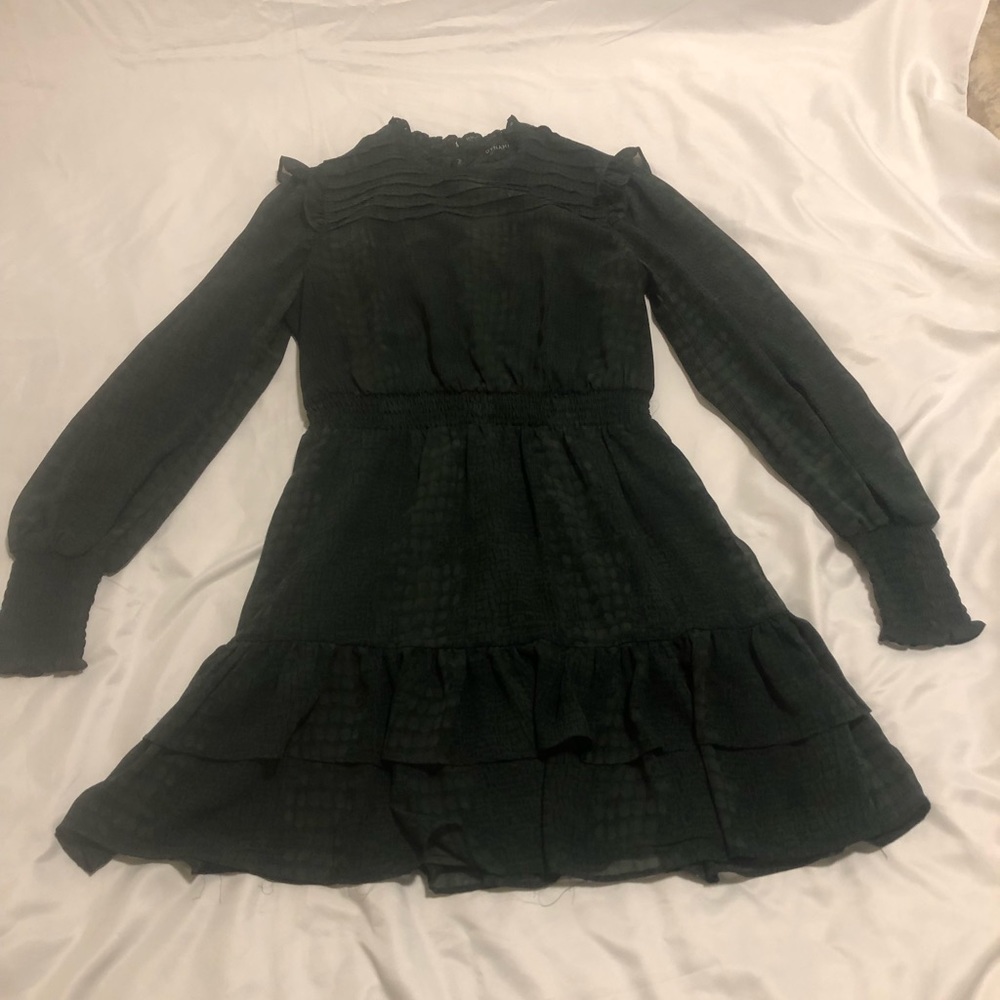 Dynamite Snakeprint Shirred Waist Dress